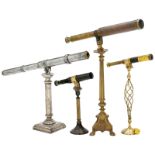 4 Telescopes on Decorative Stands, 19th Century onwards
1) Brass, 3 extensions, 1 objective