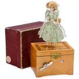 Musical Dancing "Giselle" Automaton in Original Box, c. 1920
With bisque head, fixed blue glass