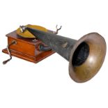 "The Gramophone" English Horn Gramophone, c. 1915
Wooden case with "Nipper" transfer at the