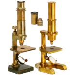 2 German Compound Brass Microscopes, c. 1875
1) Signed on the tube "Dr. E. Hartnack, Potsdam",