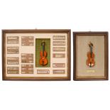 2 Miniature Models of Stradivari Violins
1) Replica labels of Antonius Stradivarius Cremonensis (