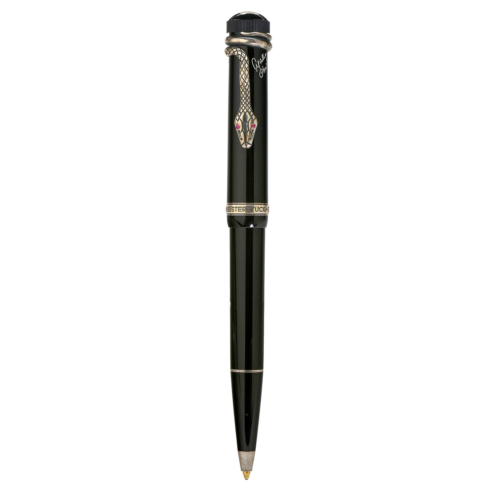 Montblanc "Agatha Christie" Ballpoint Pen, 1993
Limited Writers Edition, black resin body, - Image 2 of 3