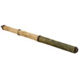 Italian Refracting Vellum Telescope, c. 1750
2-draw vellum-covered pasteboard telescope, green-