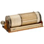 Logarithmic Calculating Drum, c. 1930
With rare scroll device on wooden base, base 57 cm/ 22 ½ in.