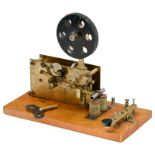 Demonstration Model Telegraph, c. 1920
Ink writer and Morse key, clockwork, on ground plate, 10 5/