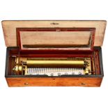 Cylinder Musical Box, c. 1880
No. 3103, probably by Bremond, playing 8 airs, with 77 teeth in