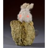 Musical Automaton Rabbit in Cabbage by Decamps, c. 1920
With white fur-covered body, illuminated