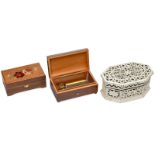 Three 3/50 Musical Boxes by Reuge
Switzerland, two in veneered cases, the third in carved Indian