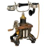 L.M. Ericsson Skeleton Telephone, c. 1900
Signed "Rikstelefon", handset signed "K. Telegrafverkets