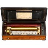 Mandolin Musical Box by Bremond, c. 1870
No. 12773, playing six airs, with 122 teeth in comb (