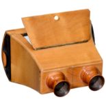 Brewster-Type Stereo Viewer, c. 1856 Unmarked, birch body, for 3 ½ x 7 in. stereo cards and