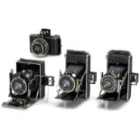 4 Ihagee Cameras Ihagee, Dresden. 1) Parvola 4 x 6,5 cm (no. 1350), c. 1933, second version with