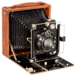 Favorit Tropical 266/1, 1927 Zeiss Ikon, Dresden. Teakwood plate camera for plates of 9 x 12 cm,