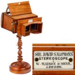 Sir David Salomons' Stereoscope 8,5 x 17, c. 1870 W. Watson & Sons, London. Stereo viewer for stereo