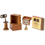 Accessories for Stereo Photography 1) Stereo viewer on a turned wood stand, without image-holder. (