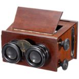 Mattey 6 x 13 Hand-Held Stereo Viewer, c. 1920 A. Mattey, Paris. Stereo viewer for slides of 6 x