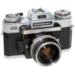 Contarex electronic, 1968 Zeiss Ikon, Stuttgart. No. R55522, with Flash Planar 2/50 mm, no. 4803042,