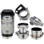 Leitz M39 Lenses and Accessories Leitz, Wetzlar. 1) Summitar 2/5 cm, no. 664117, 1948, feet, clean