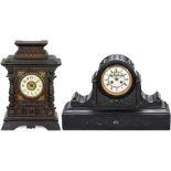 2 Vintage Mantel Clocks
1) France, signed on the movement "V.R. Paris" (Victor Reclus), heavy