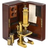 Berlin Brass Compound Microscope by Wasserlein, c. 1870
Signed: "R. Wasserlein, Berlin", original