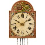 Black Forest Shield Dial Wall Clock, c. 1860
Painted wood dial, 2 trains, wooden plates and arbor,