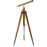 Brass Refracting Telescope on Heavy Tripod, c. 1880
Unsigned, polished brass, rack-and-pinion