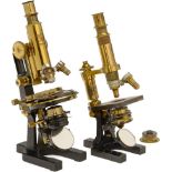 2 Microscopes by Carl Zeiss
Carl Zeiss, Jena. 1) No. 18705, brass with black base, 2 signed