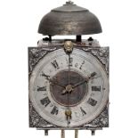 Front Pendulum Iron Clock, c. 1760
Open rectangular case, metal shield with lead cherub ornaments,