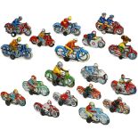 18 Tin Litho Toy Motorbikes, 1975 onwards
Mostly friction-powered, made in Germany, Japan and China,