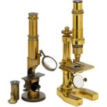 2 French Brass Compound Microscopes
1) Drum-type microscope, signed: "Georges Oberhaeuser, Place