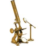 English Compound Microscope, c. 1860
Signed on the claw-footed base "Hubert C. Turner", original