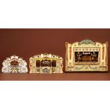 3 Models of Fairground Organs
Hand-painted wood, partly with decals, marked "A. Ruth & Sohn,