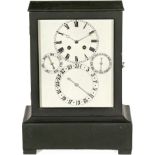 Calendar Clock with Musical Movement
8-day mantel clock, brass plates, anchor escapement, half-