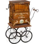 Barrel Organ on Cart, c. 1920
Marked: "Gebr. Richter", 25 notes, 8 tunes, 3 ranks of pipes (