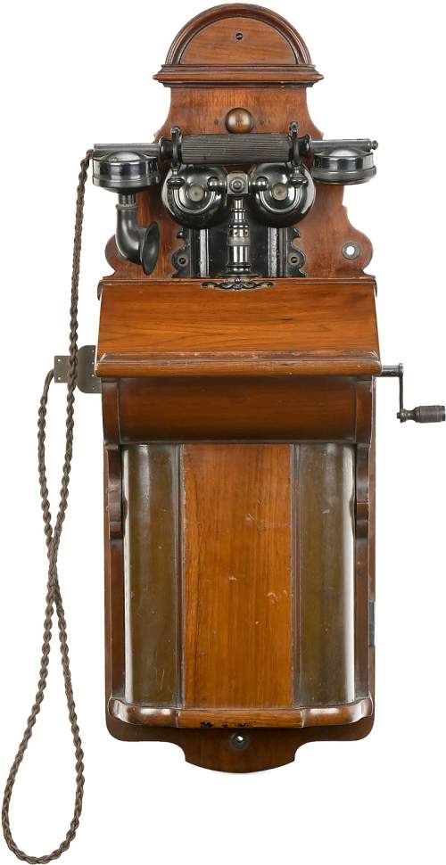 Ericsson English Wall Telephone, c. 1905
Manufactured by "British L.M. Ericsson Mfg. Co.,