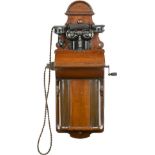 Ericsson English Wall Telephone, c. 1905
Manufactured by "British L.M. Ericsson Mfg. Co.,