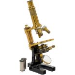 Carl Zeiss Brass Compound Microscope, c. 1888
Signed on the limb: "C. Zeiss, Jena", no. 12601,