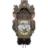 Frisian Mermaid Wall Clock, c. 1820
Verge escapement, hour strike on bronze bell, bob pendulum,