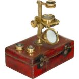 Botanical Simple Microscope, c. 1770
Probably England, original lacquered brass, sharkskin-covered