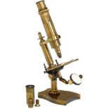 French Compound Brass Microscope by Nachet, c. 1875
Signed on the leaded foot: "Nachet et Fils, 17