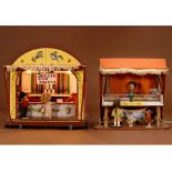 Models of Ball-Toss Stand and Fish Parlor
Fairground stands, made of wood, metal and canvas, with