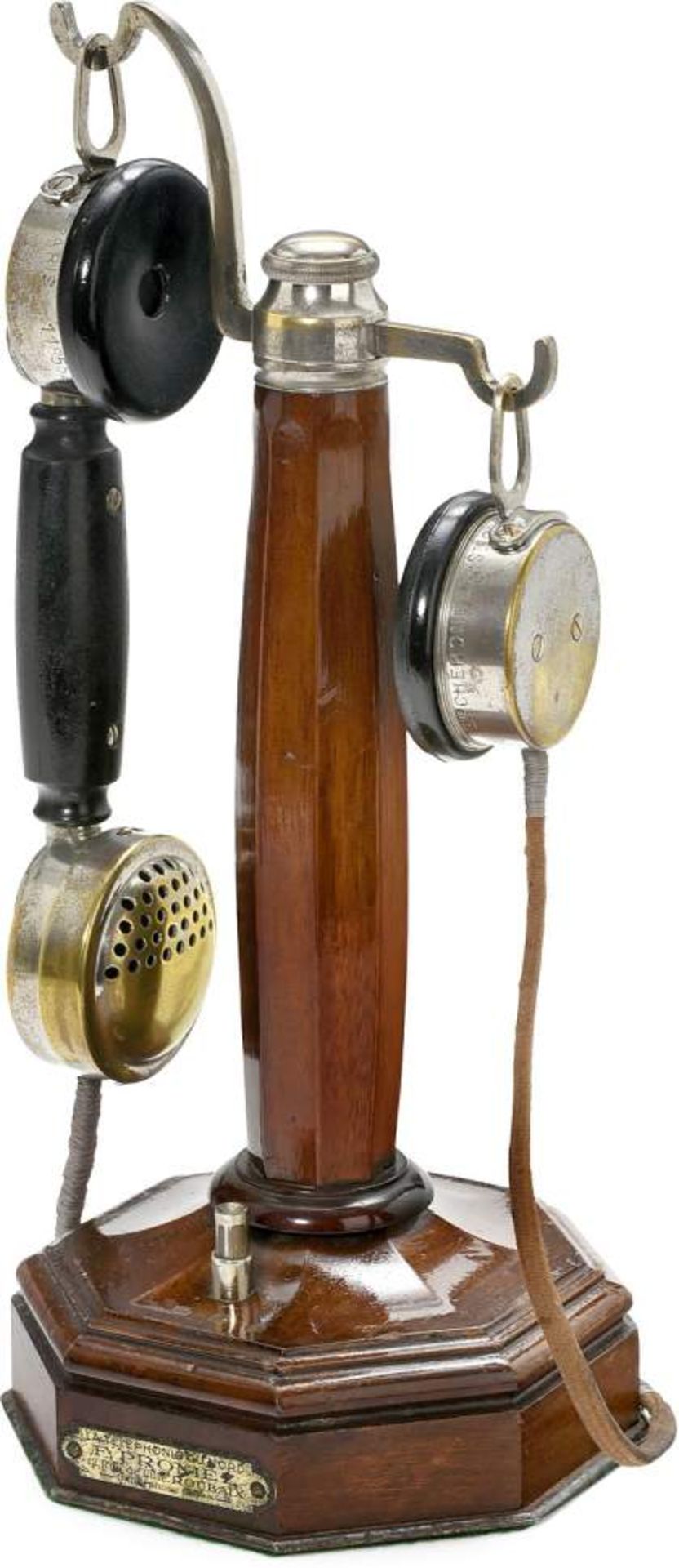 French Grammont Candlestick Telephone, c. 1918
No. 33428, signed on handset and earphone: "Steme.