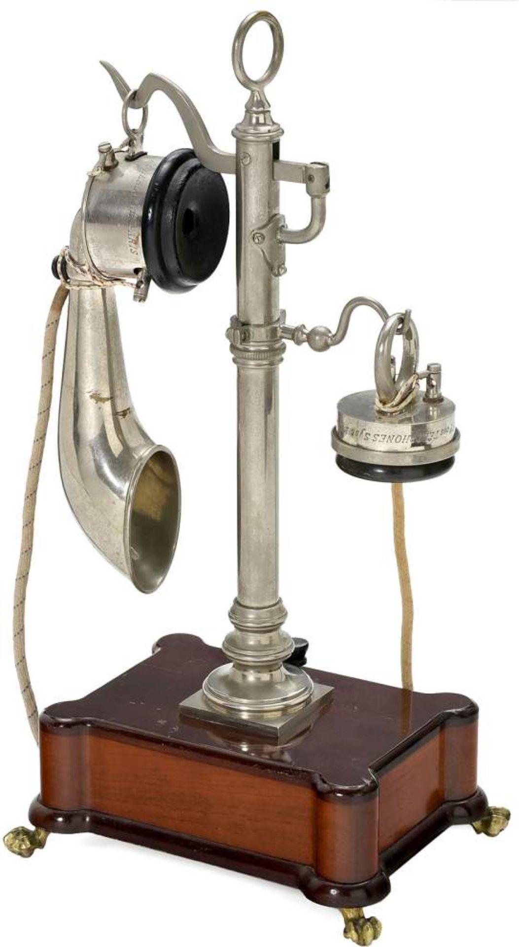 French Desk Telephone System Berliner, c. 1915
No. 6071, with label "S.F.T.S.B. - Paris", "cornet"