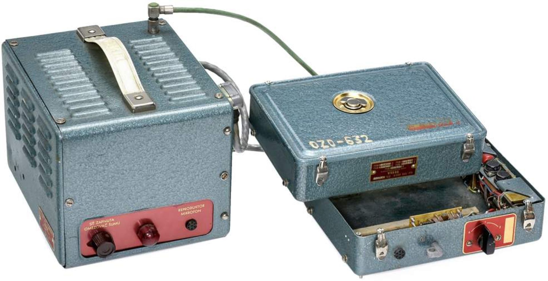 Czech Transceiver by Tesla, c. 1950
Communication transceiver Model VXV 050, with base station VXW