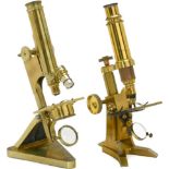 2 English Brass Compound Microscopes, c. 1875
1) Signed: "R. & J. Beck Ltd., London", no. 25473,