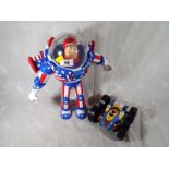 A Disney Pixar Thinkway Buzz Lightyear Stars and Stripes action figure with sound fx, 30cm (h),