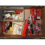 A collection of diecast model fire engines to include Dinky Merryweather Marquis firetender #285,