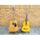 An Encore model E400N acoustic guitar and a Hohner model MC-05 classical guitar (2)