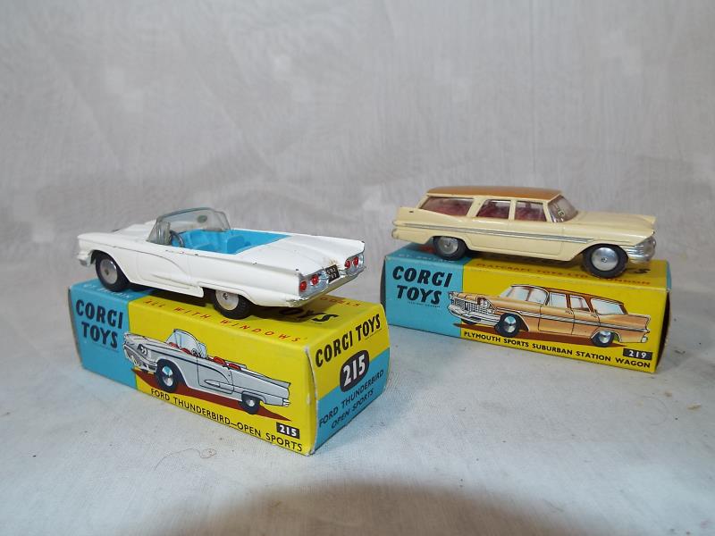 Two Corgi diecast models comprising Ford Thunderbird open sports car # 215 and Plymouth Sports - Image 3 of 3