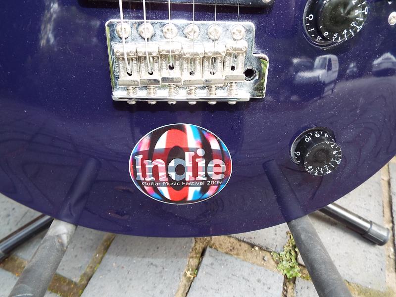 A 2009 Indie Festival guitar, solid mahogany body with purple lacquer and Indie Music Festival logo, - Image 2 of 4